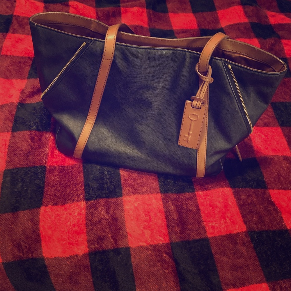 Fossil leather tote handbag purse